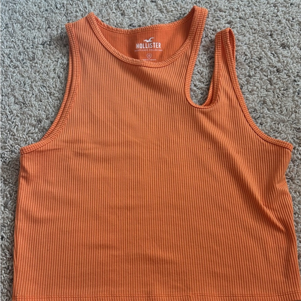 Hollister Women's Vibrant Orange Tank Top